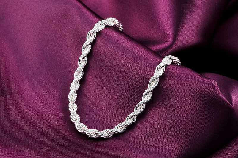 wholesale 925 Sterling silver Classic Twisted rope chain Bracelets for Wedding party Wild Christmas Gift fashion Jewelry