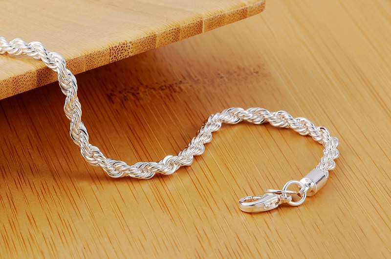 wholesale 925 Sterling silver Classic Twisted rope chain Bracelets for Wedding party Wild Christmas Gift fashion Jewelry