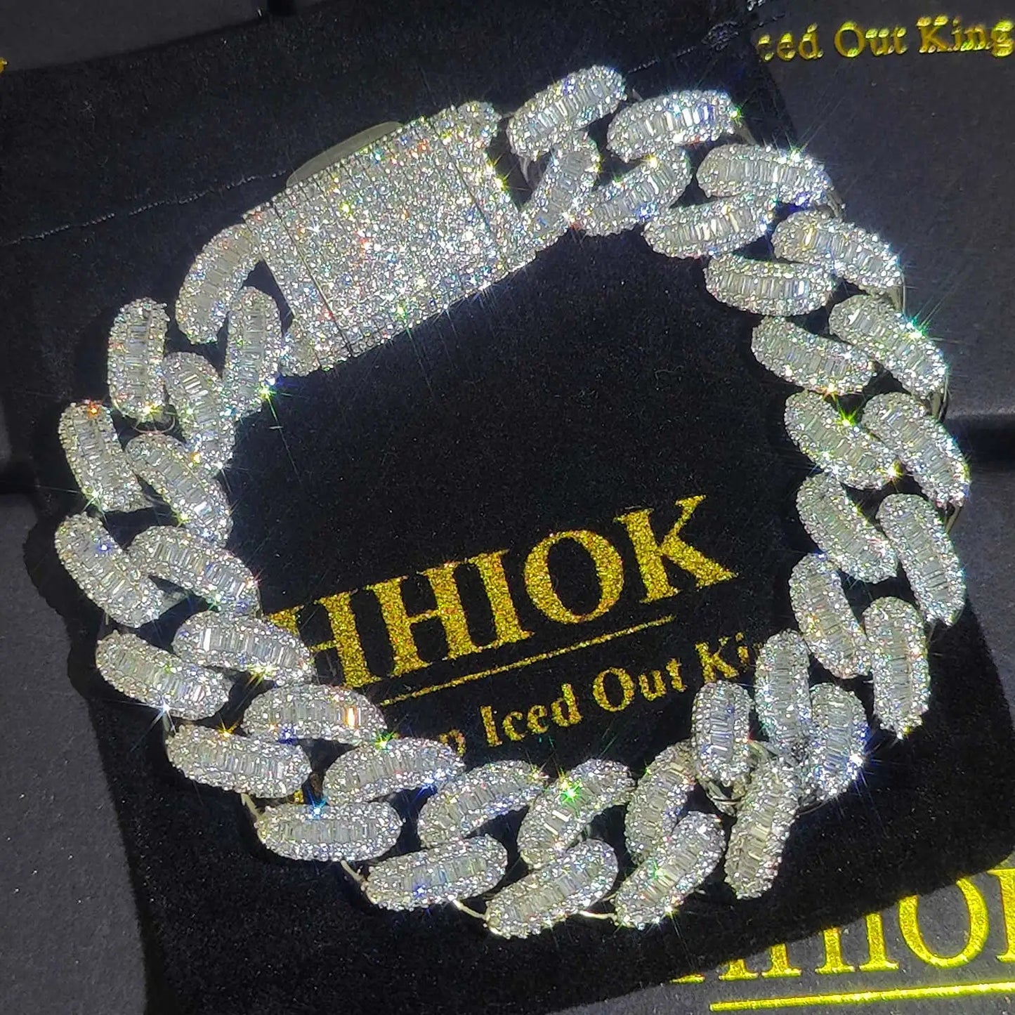 Hip Hop Claw Setting Rectangle 5A Cubic Zirconia Bling Iced Out 15mm Curb Miami Cuban Link Bracelets for Men Rapper Jewelry